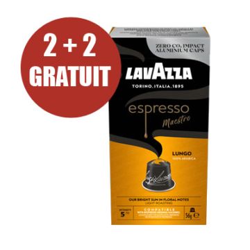 Lavazza Espresso MAESTRO LUNGO 100% arabica capsules pour nespresso (10st) - DLC 30-06-24