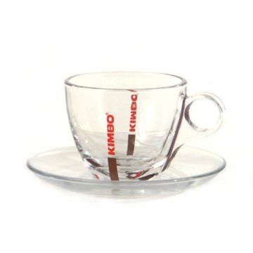 Kimbo cappuccino verre et soucoupe (6 sets)